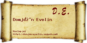 Domján Evelin névjegykártya