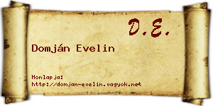 Domján Evelin névjegykártya